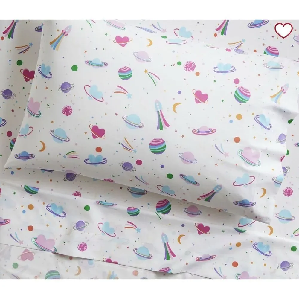 Pottery Barn Teen Galaxy Heart Flannel Sheet Set – Twin